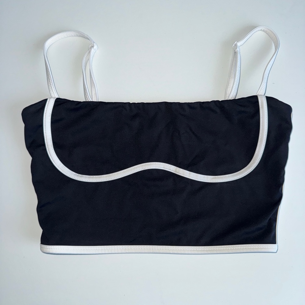 Athletic Black and White Women's Crop Top